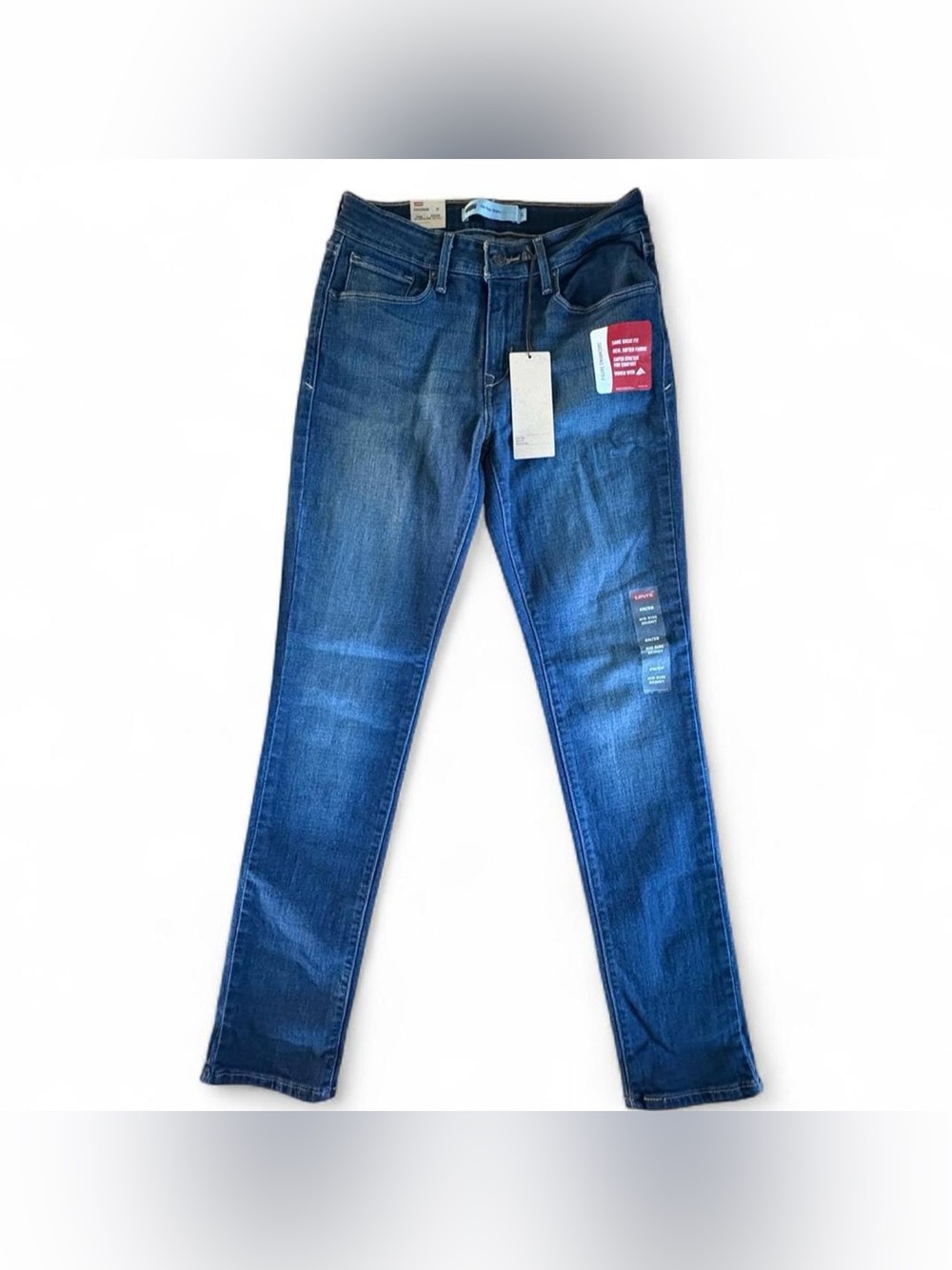 NWT Levi’s Mid Rise Skinny Jeans 6 / 28 Dark Wash Navy Blue Classic Stretch Slim